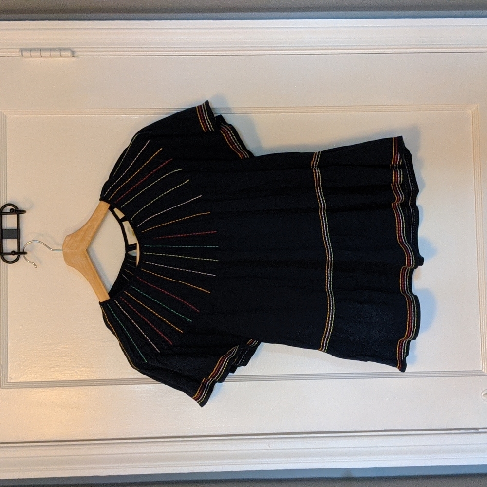 Maeve Rainbow-Thread Flutter-Sleeve Swing Top